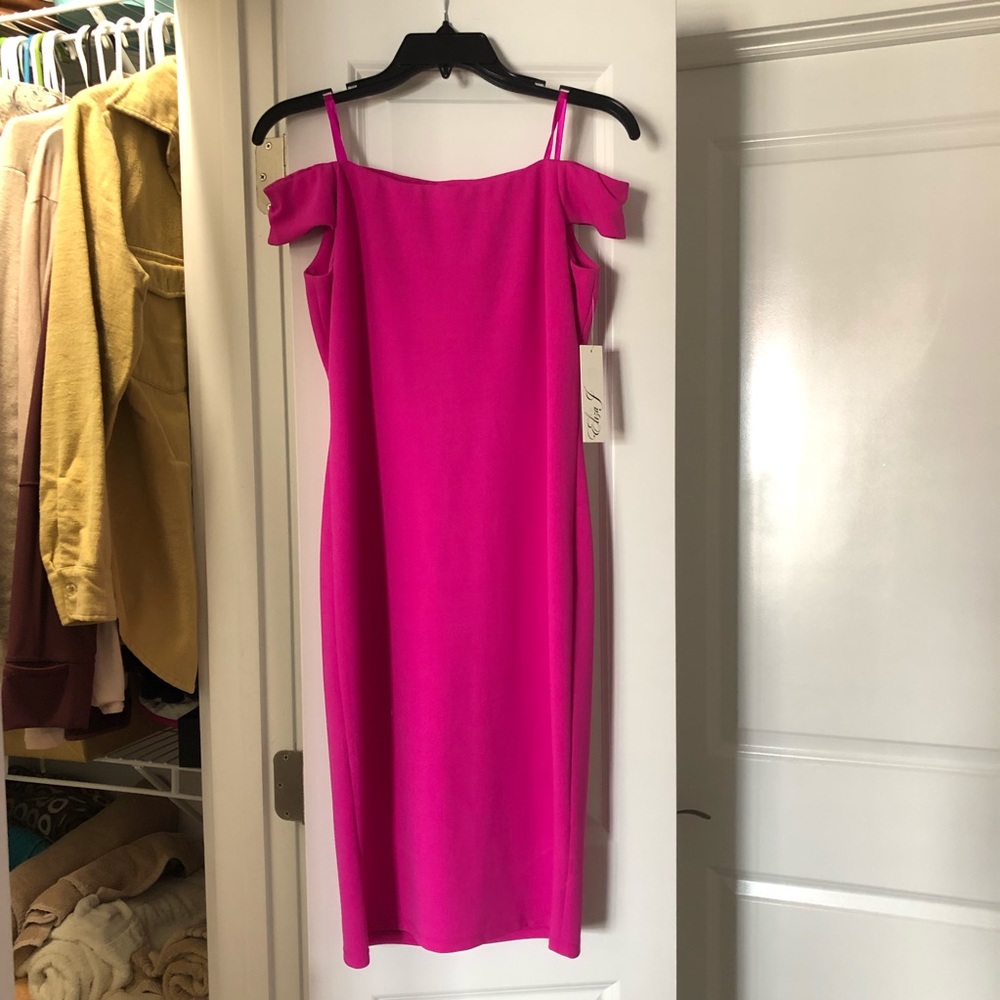 NEW Eliza J pink off the shoulder cocktail dress